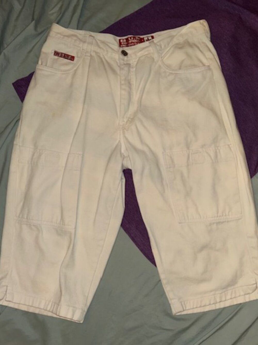 BUM vintage white size 13 capri   womens  denim jeans pants capris Y2k